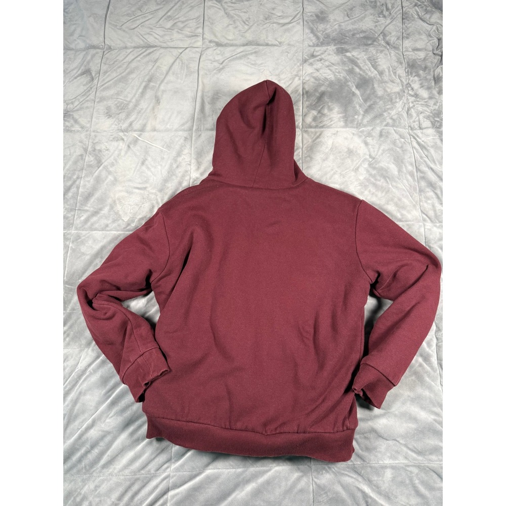 BrewDog Mens XL Full Zip Sherpa Lined Hoodie Maroon Burgundy Logo Sweatshirt - Picture 3 of 3